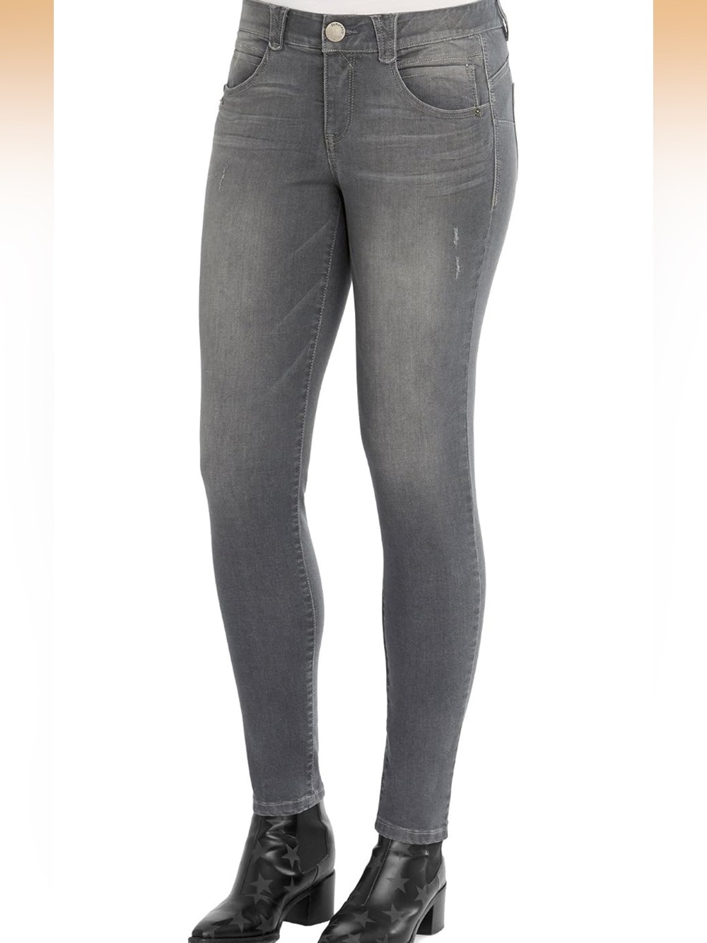 Democracy Grey Skinny Jeans - Stretch Mid-Rise